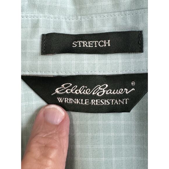 Eddie Bauer wrinkle resistant 3/4 sleeve button up green & White Women’s XL - Picture 10 of 16